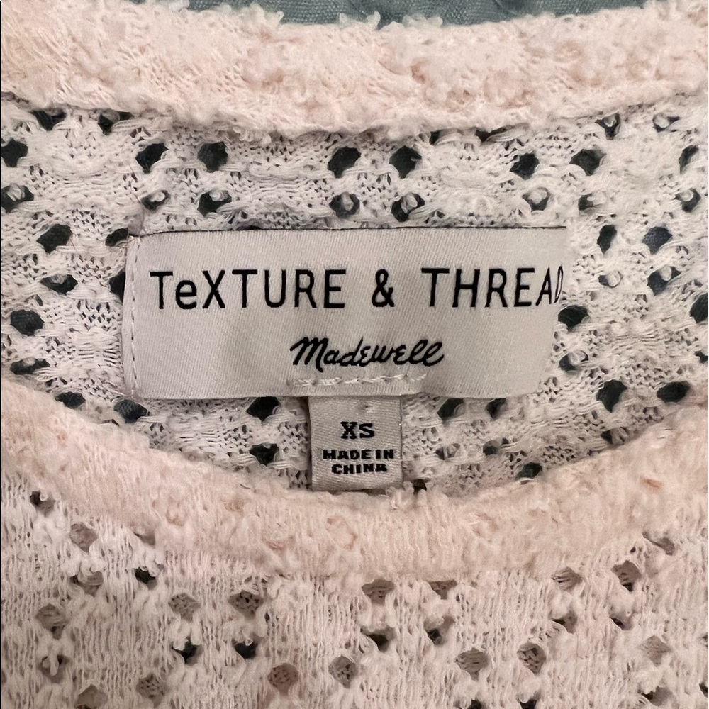 Texture & Thread Eyelet Flutter-Sleeve Top Xs - image 3